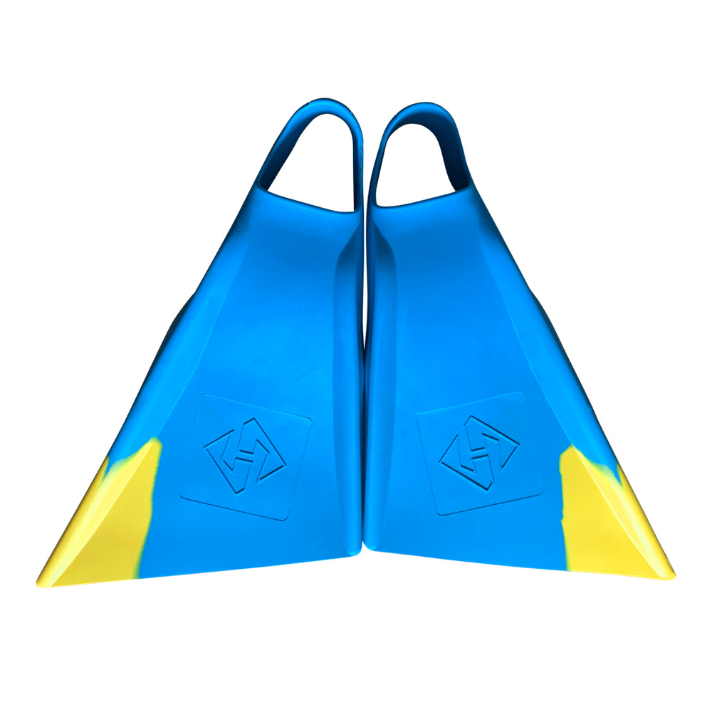 Air Hubb Swim Fins -Aqua Blue & Yellow